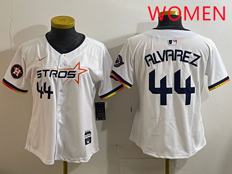 Women Houston Astros #44 Alvarez White three generations Joint Name Nike 2025 MLB Jersey style 6